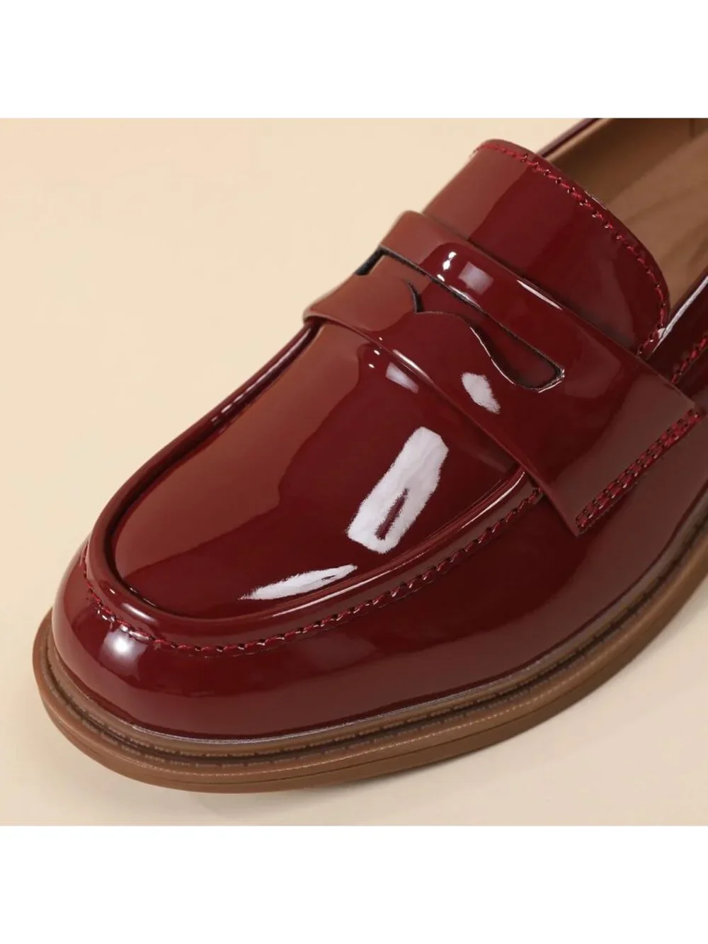 🆕Women's Red Loafers Black Penny Loafer Business Casual Flats Comfortable